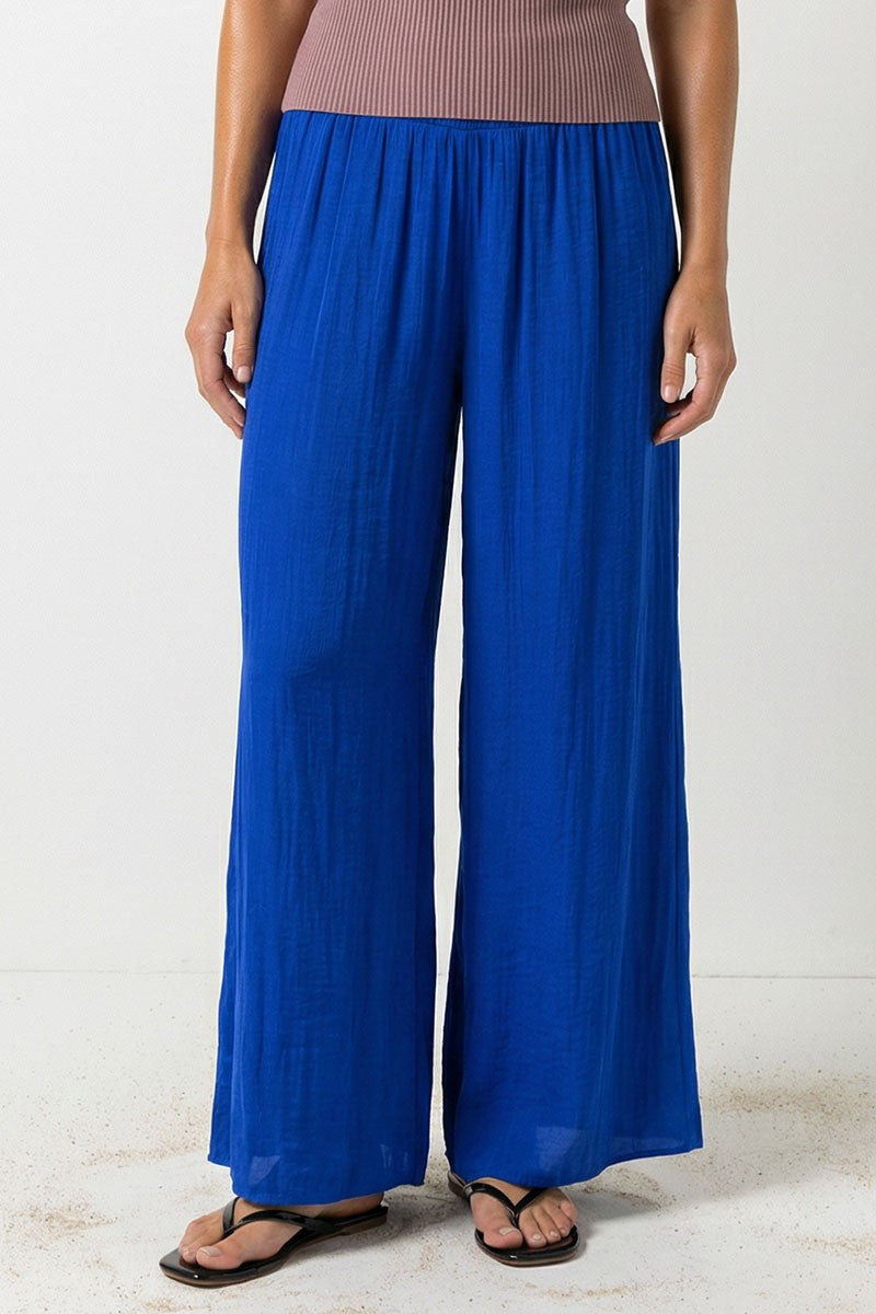 Smocked Waist Wide Leg Pant