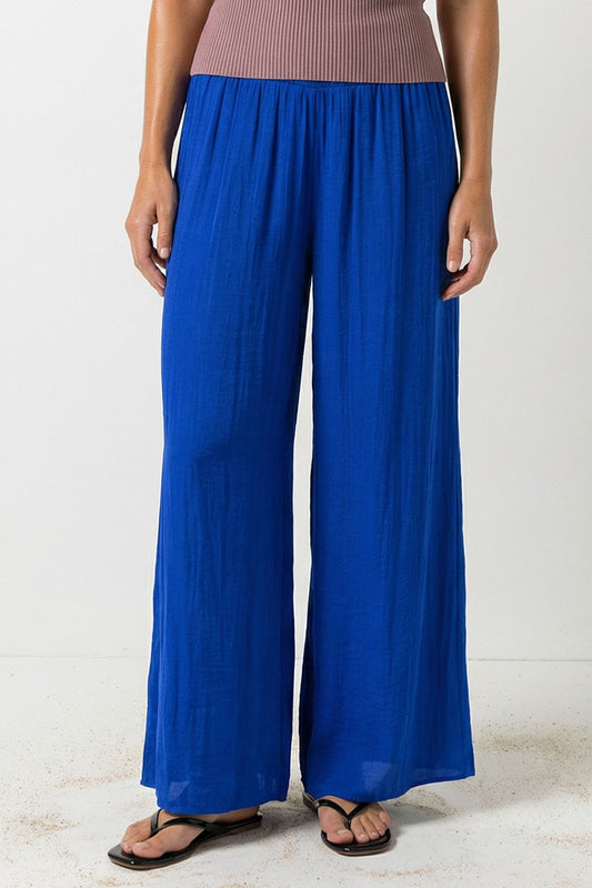 Smocked Waist Wide Leg Pant