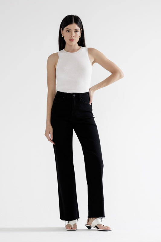 High Rise Slim Wide Jeans
