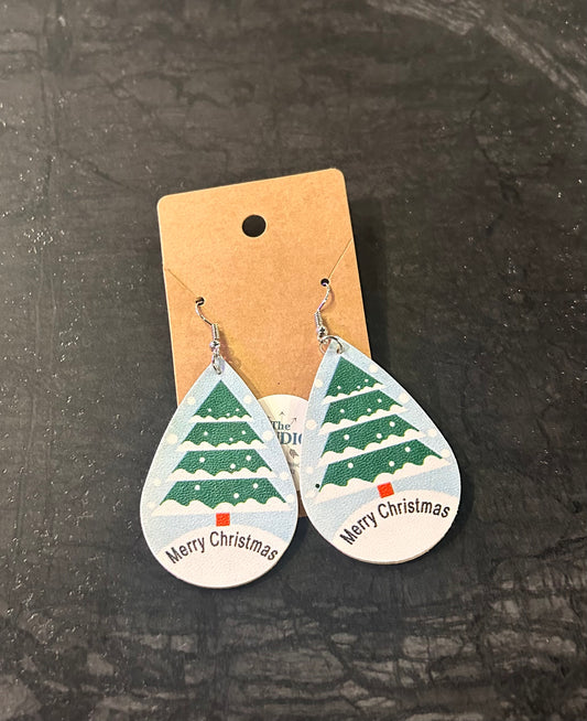 MERRY CHRISTMAS TEARDROP EARRINGS