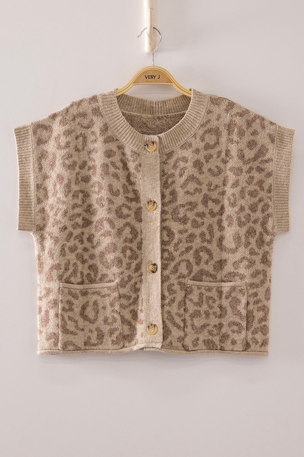 leopard knitted vest