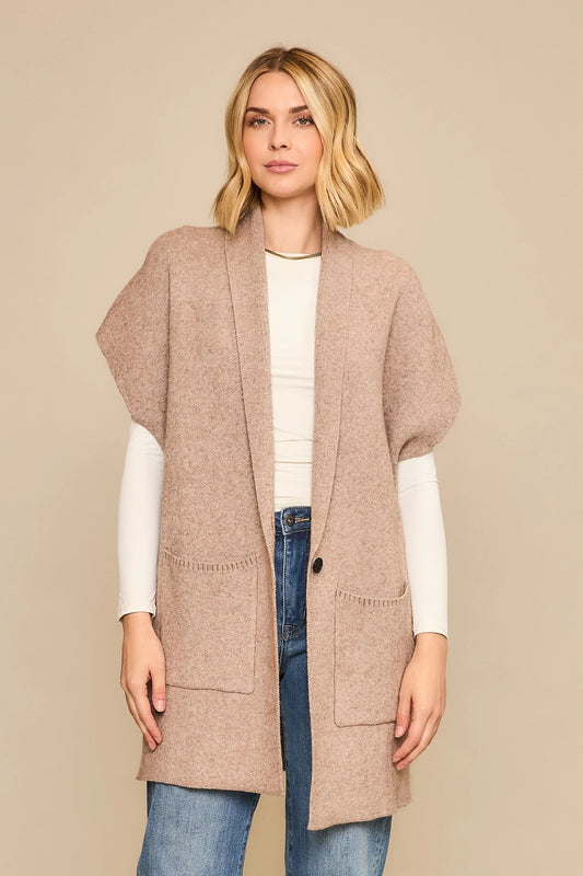 Sleeveless Knit Cardigan