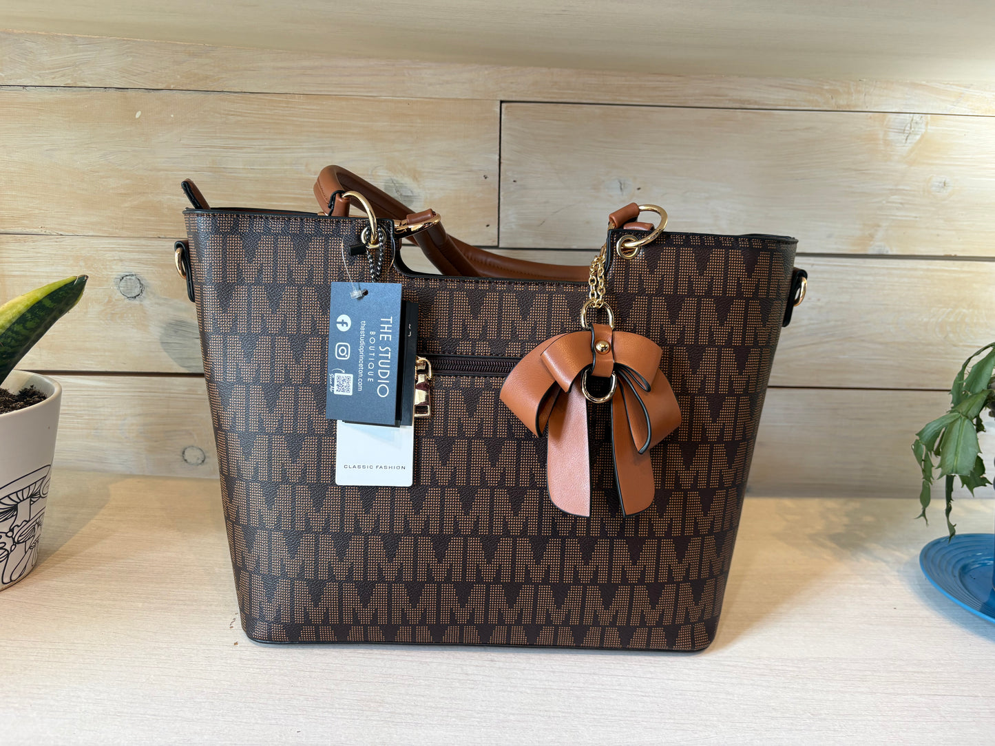 Fashion Leather Bow Purse