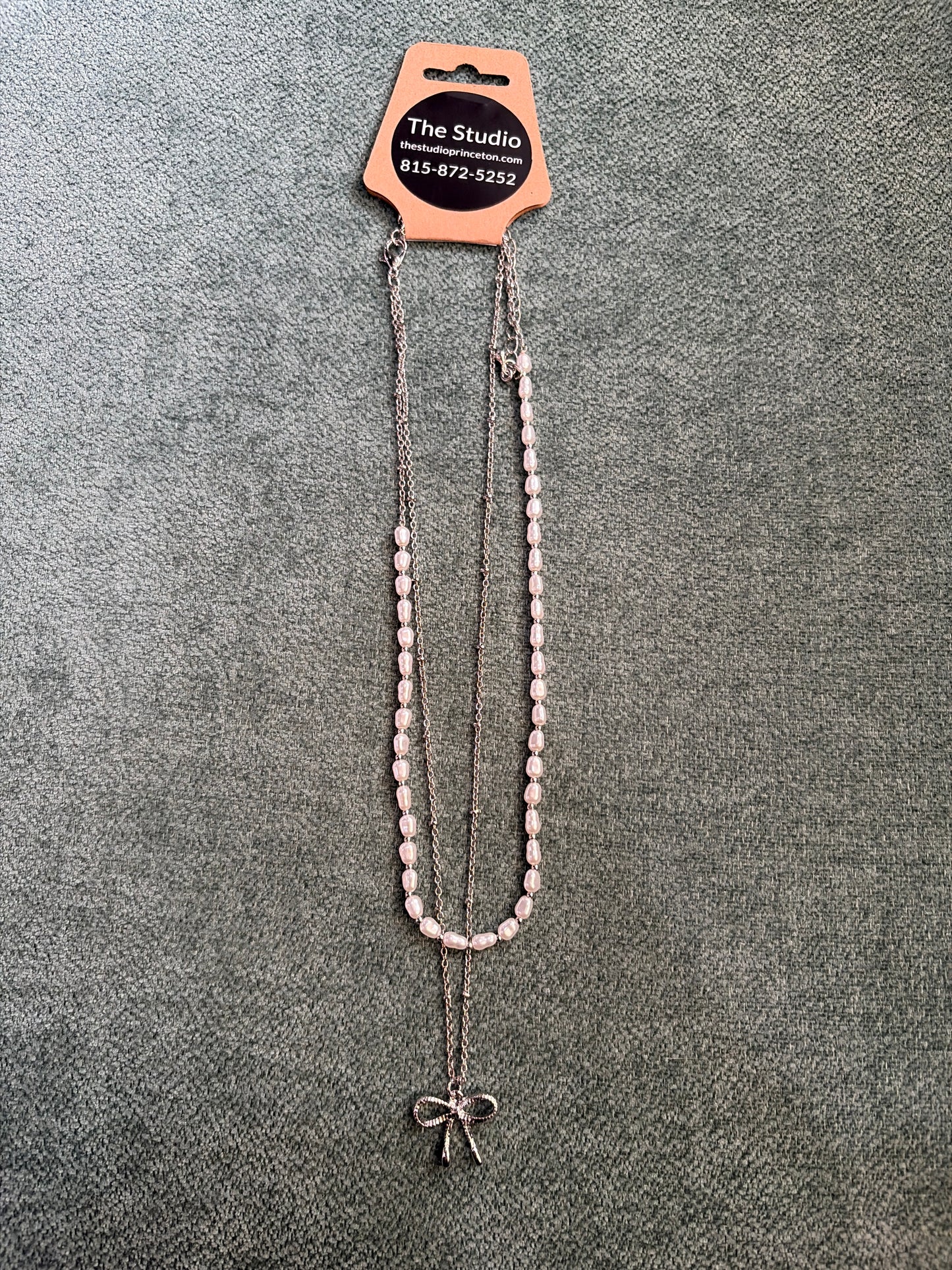 Pearl + Bow Necklace