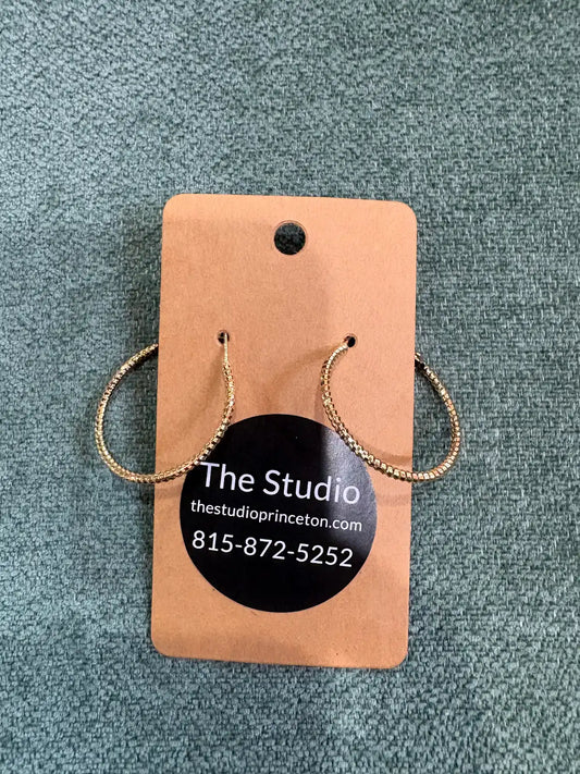 Small Textured Hoops