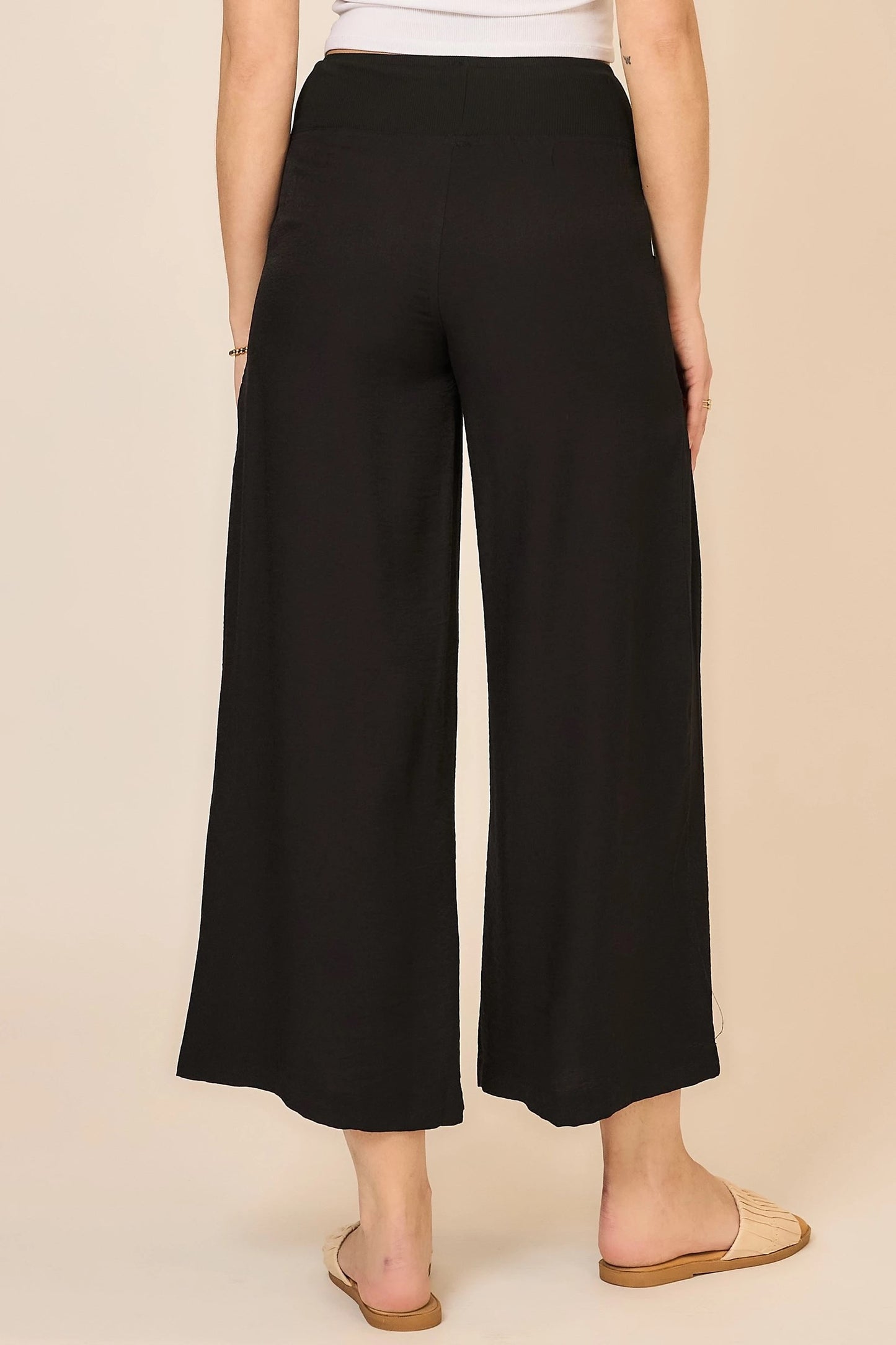 Wide Leg Elastic Waist Pants