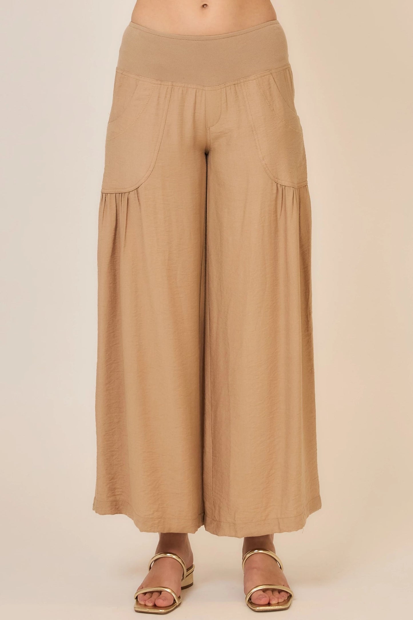 Wide Leg Elastic Waist Pants
