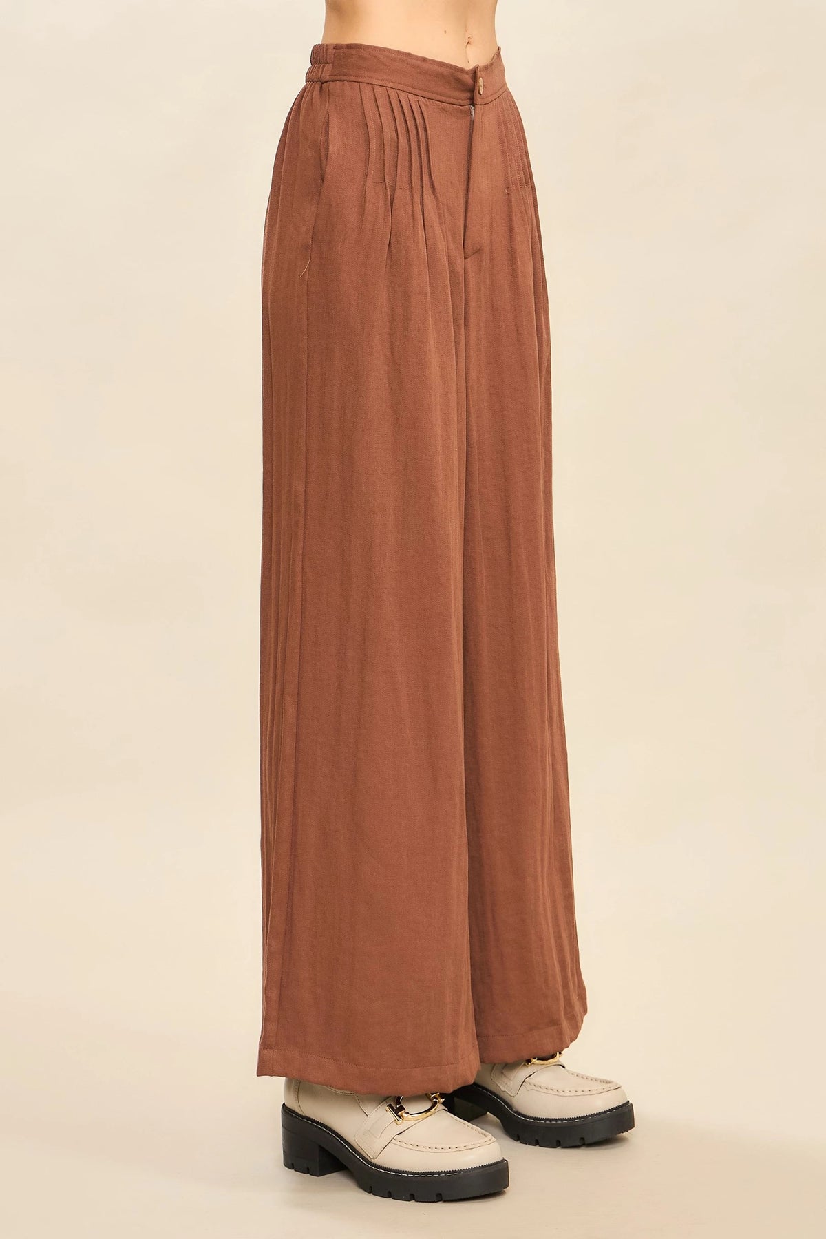 Wide Leg Zip Up Pants