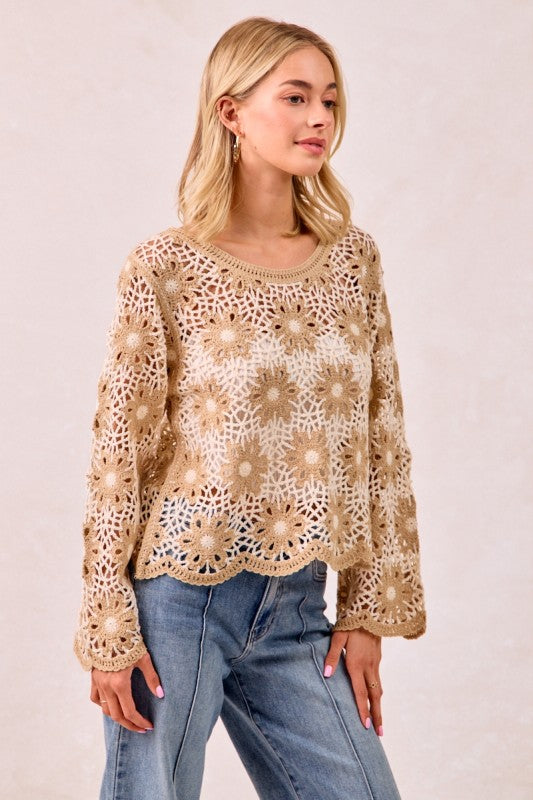 Flower Knit Top