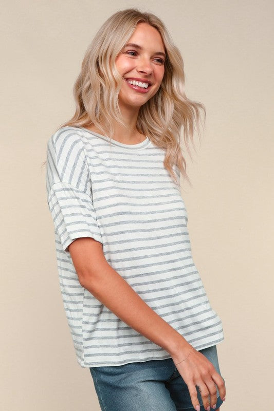 Gray Striped Top