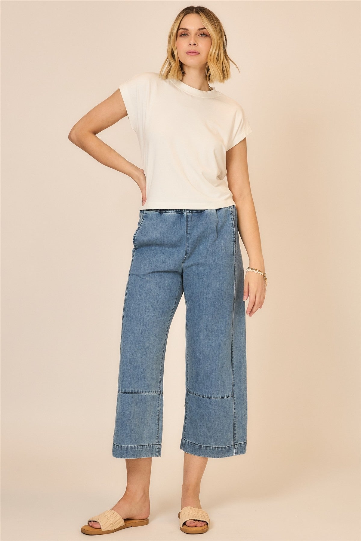 Drop Shoulder Short Sleeve Top